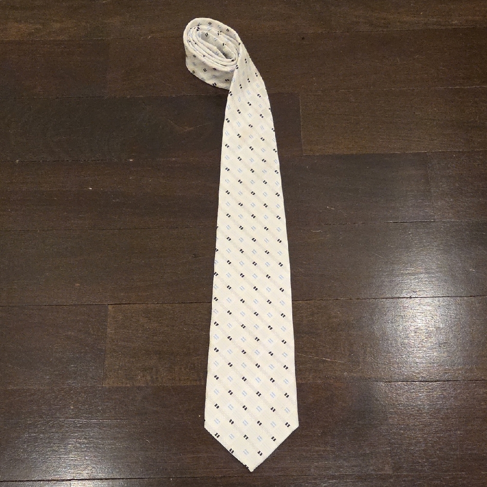 LIKE NEW MEN'S CLERICCI ITALY 100% SILK BLUE WHITW NECK TIE $110